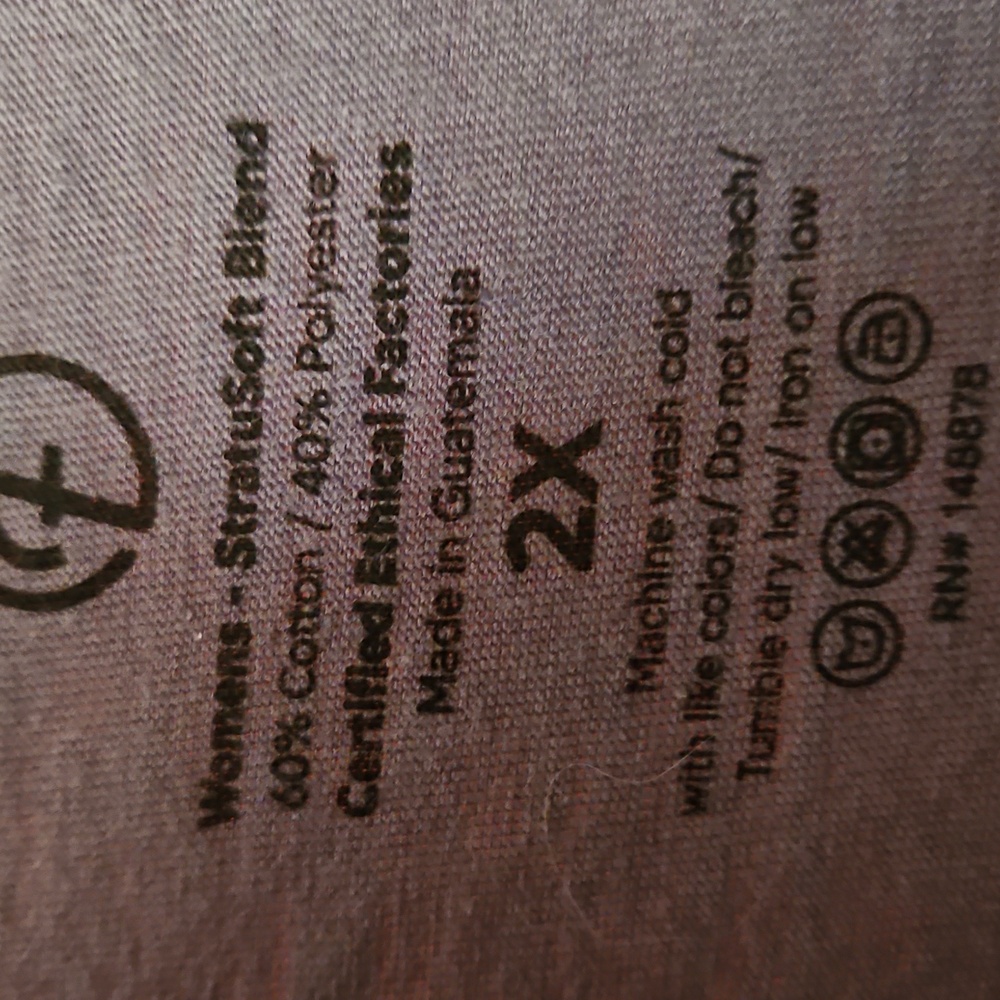 Fresh Clean Threads 2X Flint Purple/Dusty Lavender - Ethically Made V-Neck NWOT - Picture 4 of 7